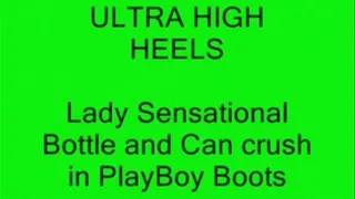 Lady sensational crushing in playboy boots