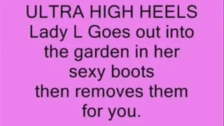 Lady L POV in garden in her very sexy boots