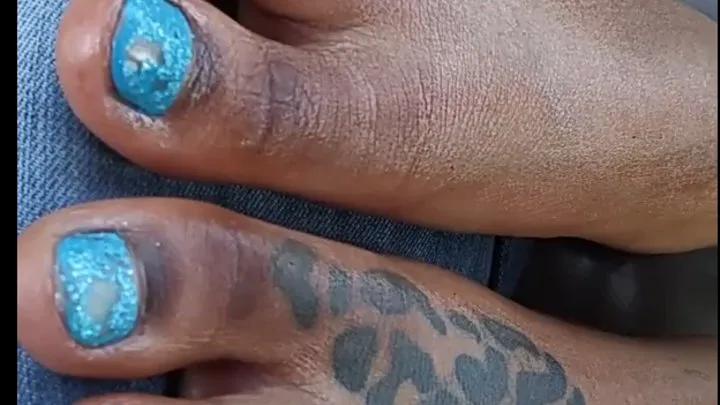 Caramel Cutie Bluish Polish Foot Model Session