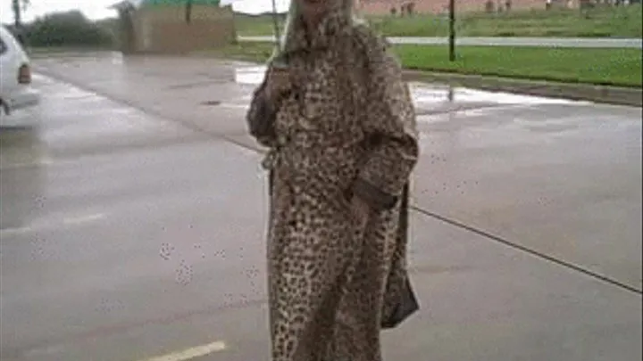 75 year old, mature, Beauty models her Rain Gear (rain coat) for You! mpg