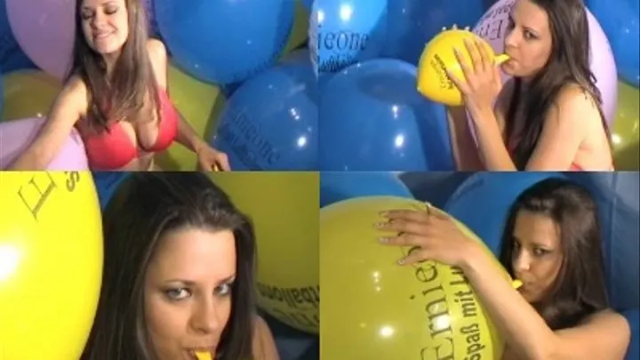 Anna in a see of balloons