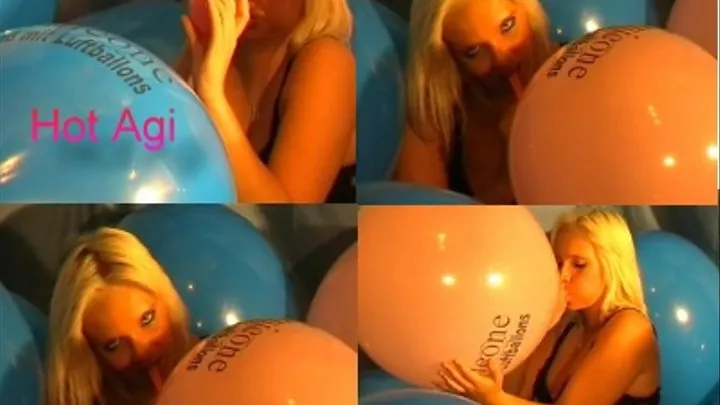 Agi in a see of balloons