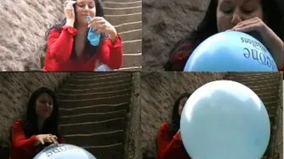 Dominique b2p blow big balloon