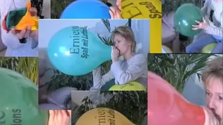 Valentina with a handful of balloons