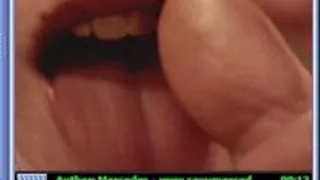 Close Up Of My Mouth And Tongue On Big Toe And Head Of Cock-Like Dildo