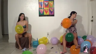 Team effort balloon pop