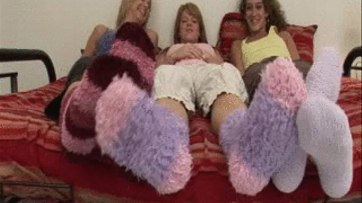 Three Girls with Fuzzy Socks