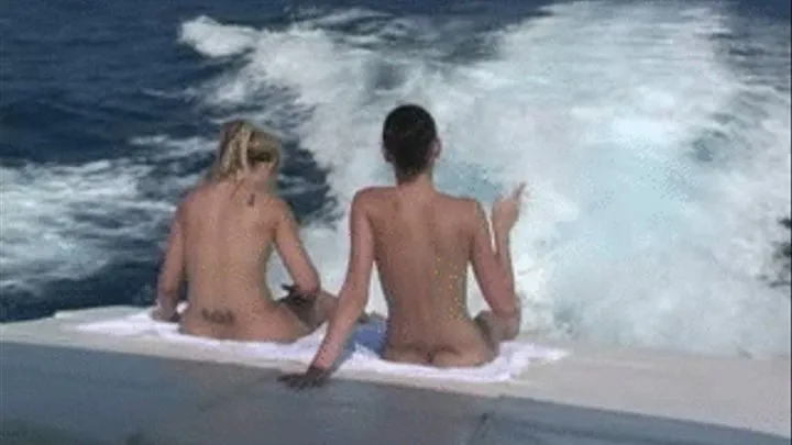 Hailey and Emily Nude on the boat