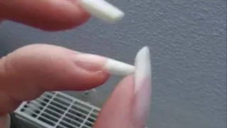 Nail flicking with clear nails