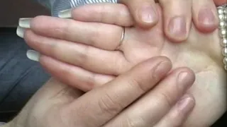 Hand Play with Clear Nails