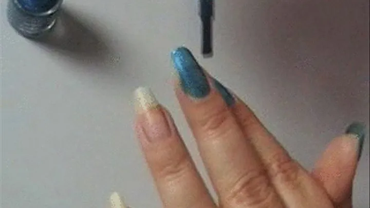 Nail care and blue painting Part II