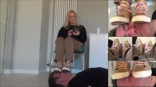 GODDESS KALYPSO - Your face is my floor - Human footstool in sneakers and socks - PART 1: Sneakers - REMASTERED