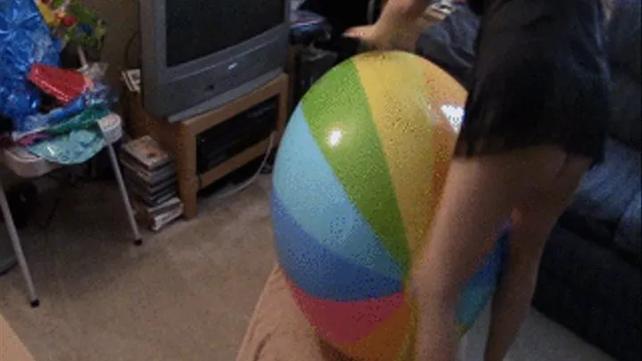 Humping Multi Colored Beach Ball to Orgasm Clip 2--11 14 14--MVI 6857