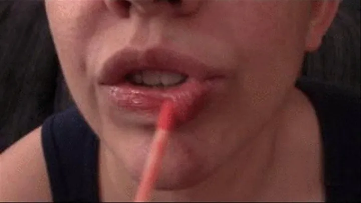 REPOST: IN WMV FOR :Applying Light Pink Lip Gloss and Soft Puckering Kisses 10 13 14--MVI 6566