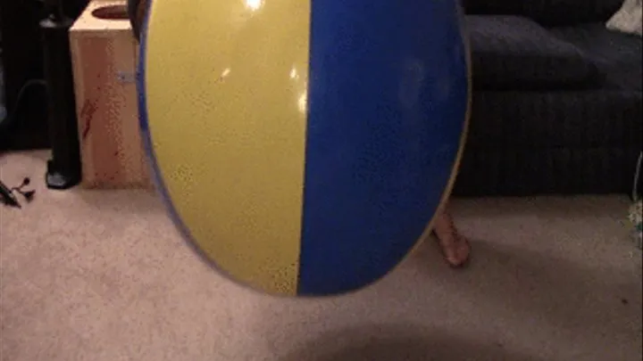 Deflating Blue and Yellow Beach Ball--2 12 15--MVI 6934