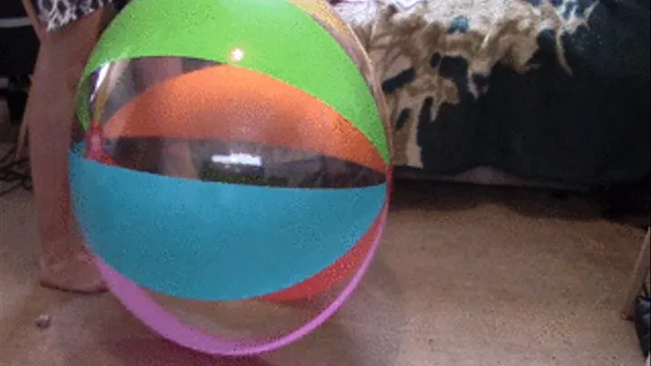 Bouncing Hard on Giant Beach Ball Topless--9 15--MVI 7025