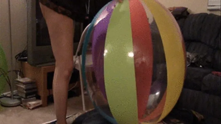 Hard Bouncing on Giant Beach Ball and Deflating--9 30 14--MVI 6282