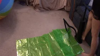Inflating Green Swim Mat with Hand Pump--11 2 14--MVI 6847