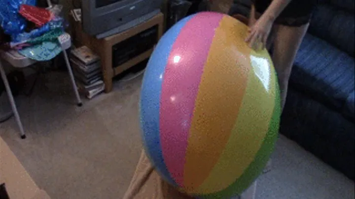 Humping Multi Colored Beach Ball to Orgasm --11 14 15--MVI 6856