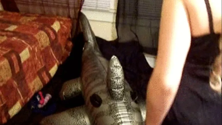 REPOST IN MP4 FOR : Playing with Silver Inflatable Shark- Topless and Masturbating . Feb 26 2010 069