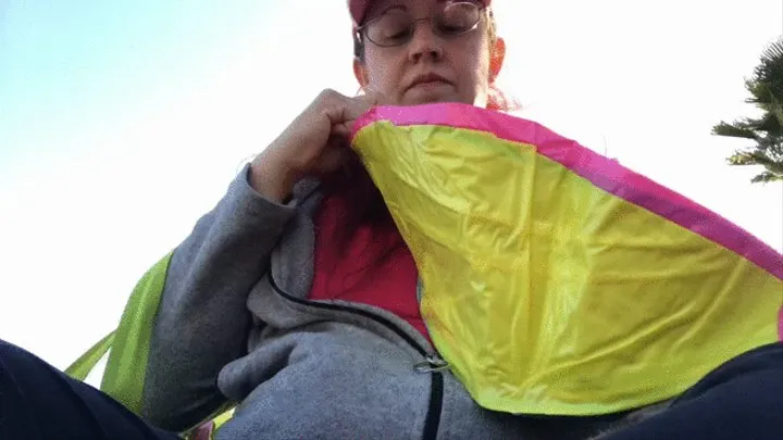 At the Beach: Inflating Pretty Pink Aqua and Yellow Beach Ball