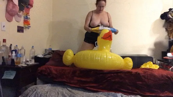 Laila and her Inflatable Rubber Ducky, Inflating Beach Ball- 5 3 19