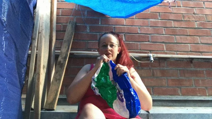Outdoor Inflation and Play with 99 Cent Store Beach Ball— 5 13 19