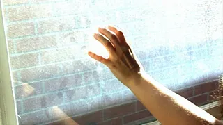 Nail Tapping on Window -Long Natural Nails--2011 -109 0286