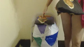 Humping 99 Cent Store Beach Ball and Pillow on Chair--3 3 17--Video 344