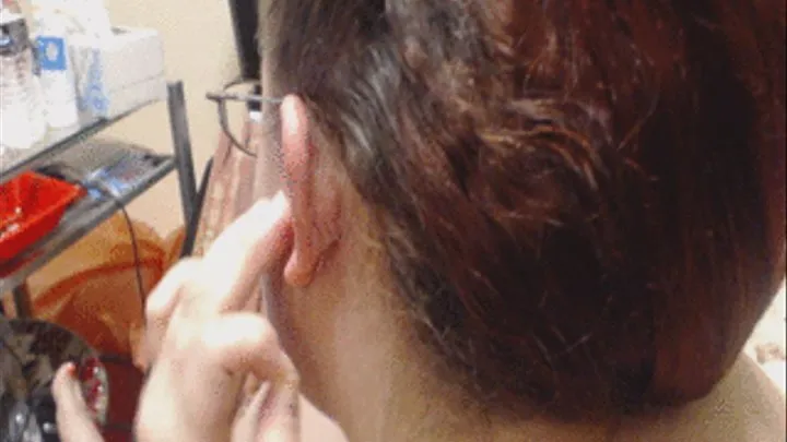 Trying on Ear Ring Filmed from Behind--3 3 17--Video 338