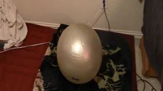 Grinding, Bouncing and exercising on Exercise Ball with Pillow on Top--12 15--MVI 7072