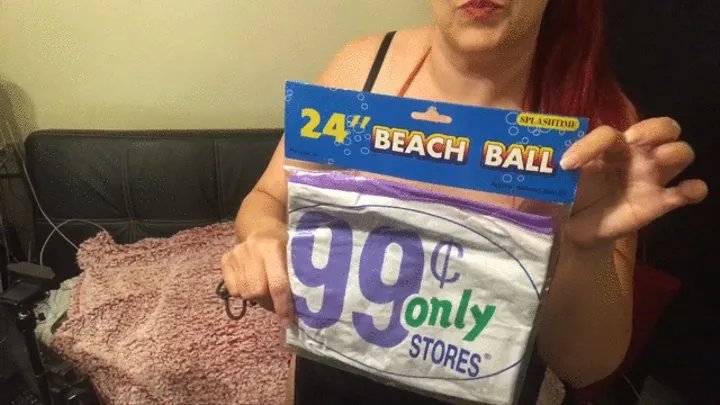 Inflating Brand New Rare Lavender 99 Cent Store Beach Ball - 7 21