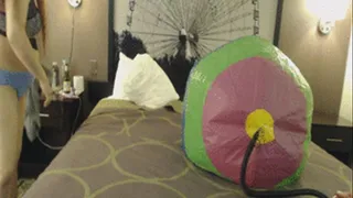 Deflating Giant Striped Beach Ball- Video 33