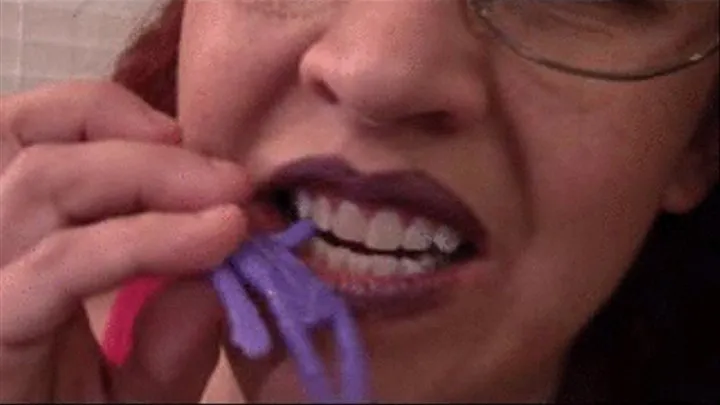 Biting small floppy purple man -- Repost in new format!!