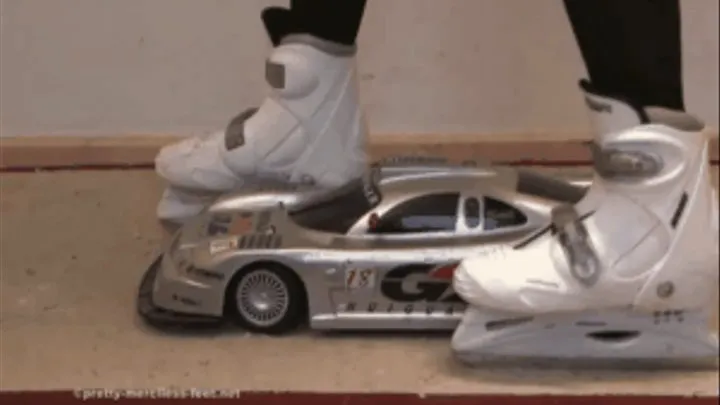 Big RC Car crushed with Ice Skates