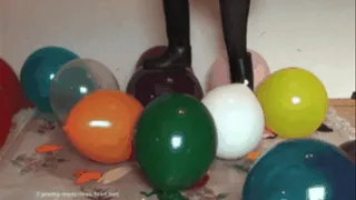 Balloons under her riding Boots
