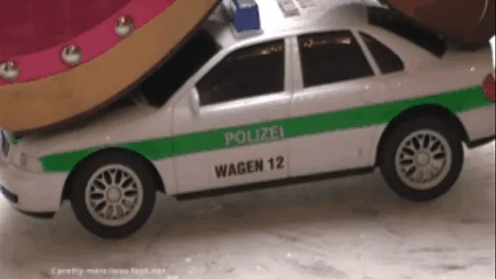 Policecar VS four wooden Clog