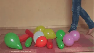 Balloons under sweet feet