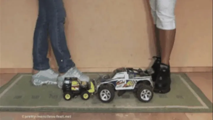 Two RC cars under Buffs