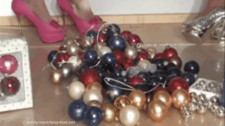 Xmass Balls crushed with High Heels