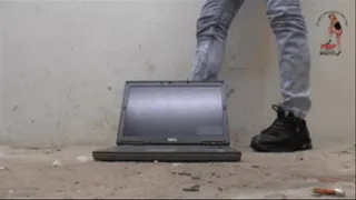 Laptop under Sneakers (floor view)