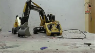 Excavators under Christins Wellies (floor view)