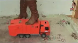 Big Truck crushed under worn Boots