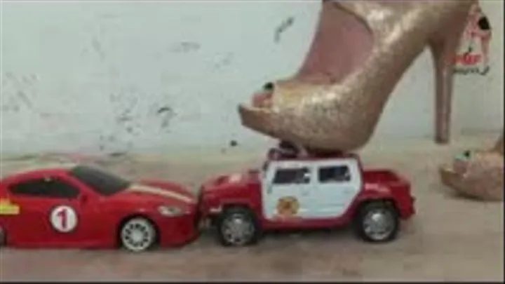 Two Cars under golden PeepToes