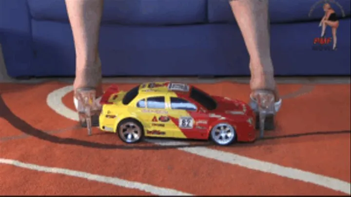 Big RC-Car under high heel Mules