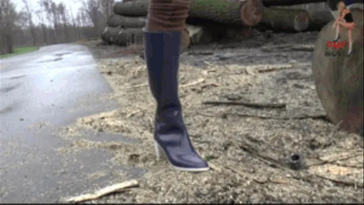 Gumboots on rainy day