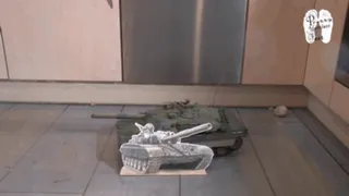 New RC-Tank crushed under pretty feet