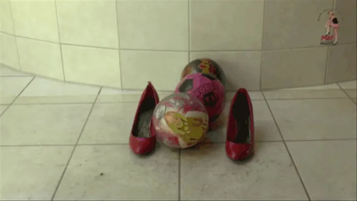 Balls under red High Heels