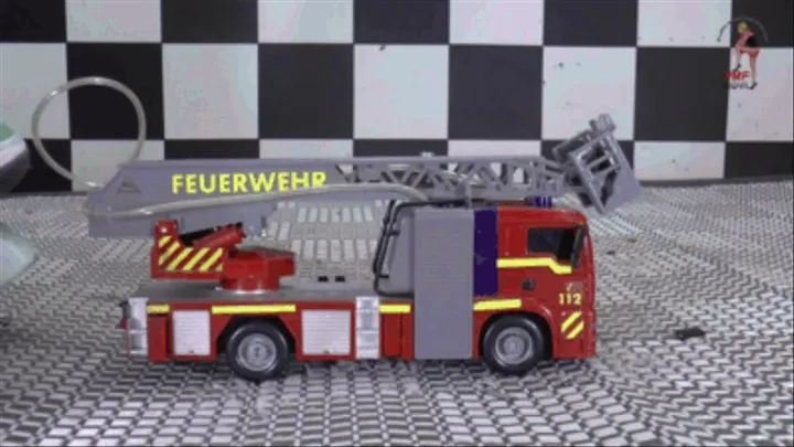Firetruck under Rollerskates (floor view)