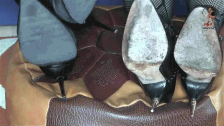 Leather seat pillow under metal heel Boots